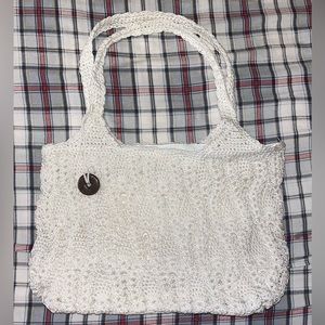 NWOT The Sak Crochet Tote/Shoulder/Purse/Bag. With Rare wooden charm